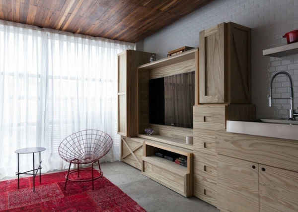 Small Apartment in Sao Paulo is an intelligent and creative bachelor pad