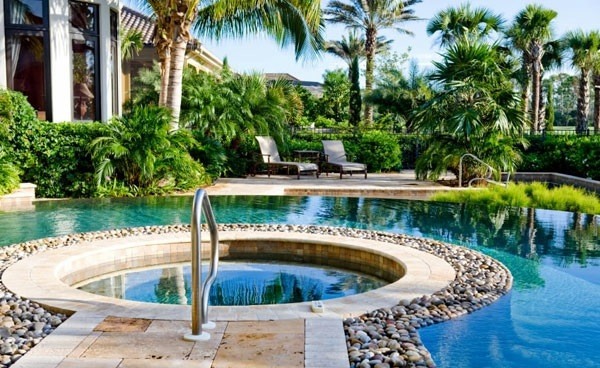 Schwimmbad - Swimming pool in the garden - landscape ideas for swimming pools