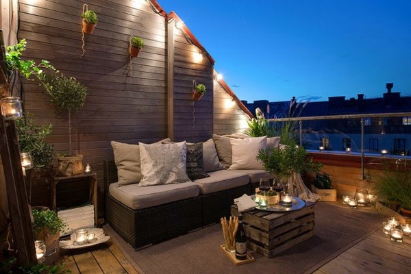 A colored carpet will refresh your terrace balcony beautiful