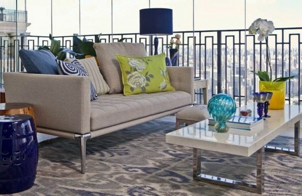 A colored carpet will refresh your terrace balcony beautiful