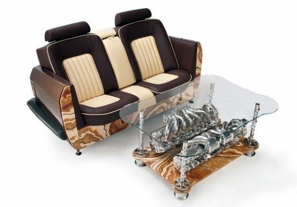 Selected coffee tables and sofas from auto parts