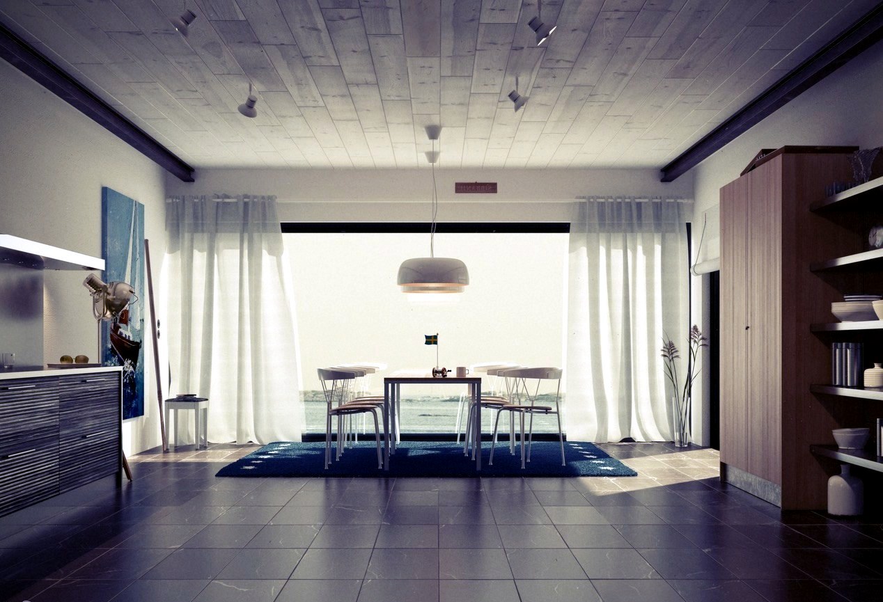 White decor dining area White decor dining area