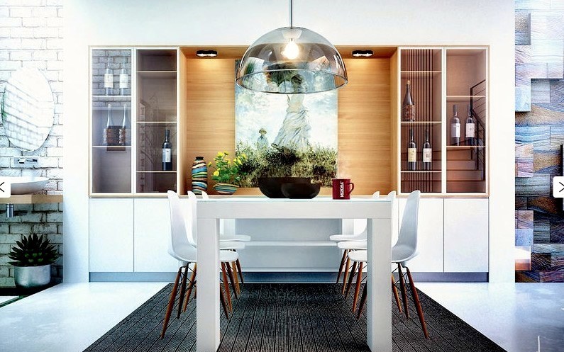 White decor dining area White decor dining area