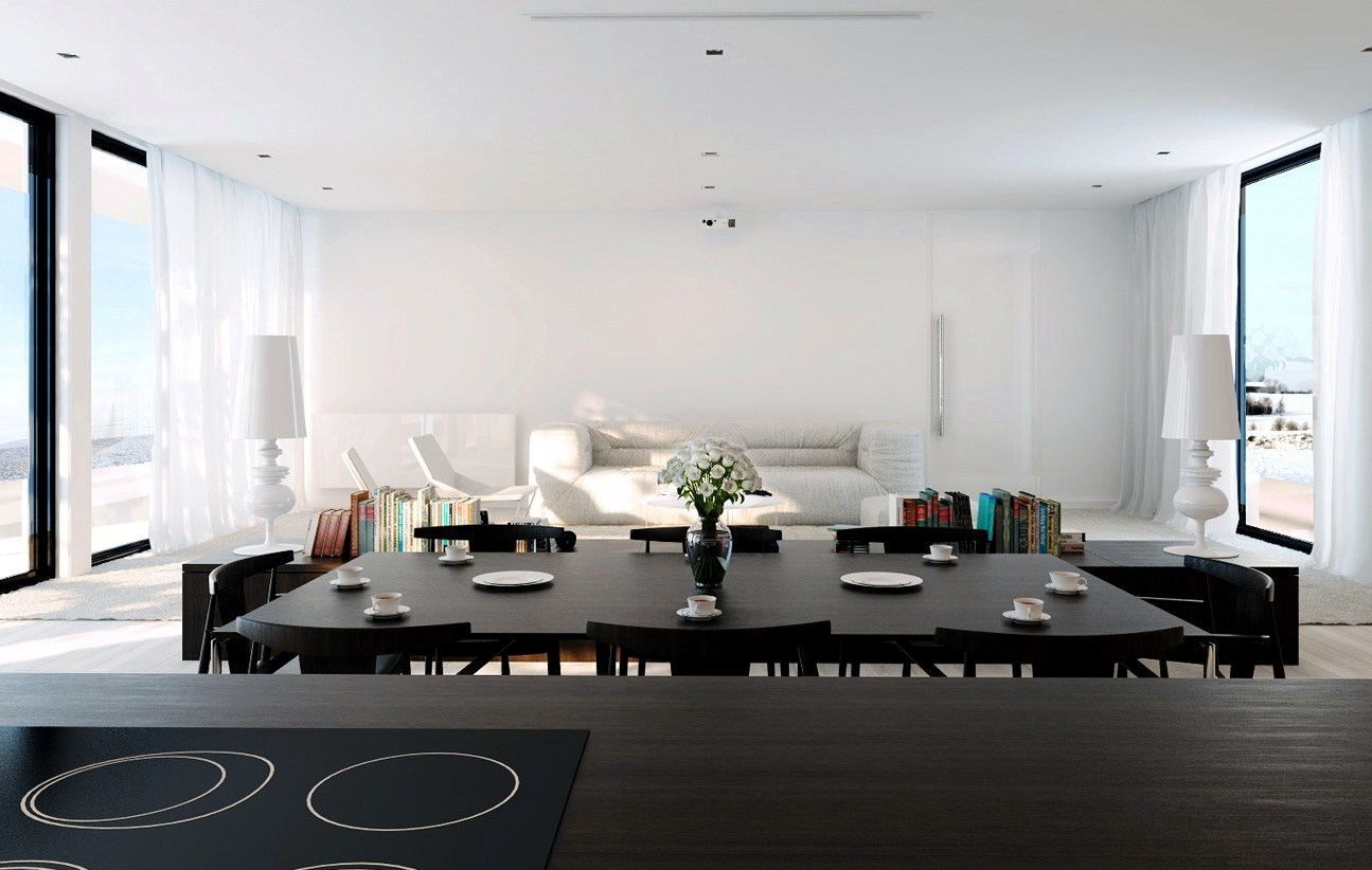 White decor dining area White decor dining area