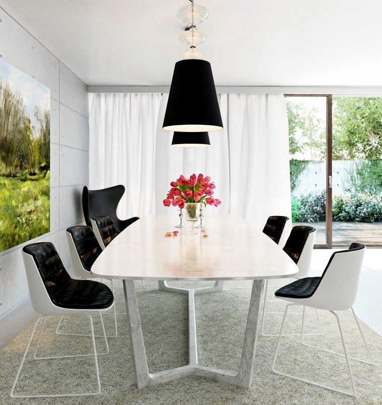 White decor dining area White decor dining area