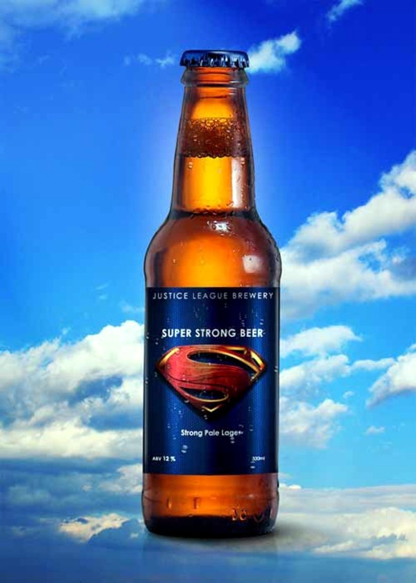 Kunst - Cool beer bottle labels of Super Heroes