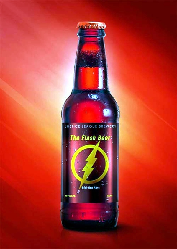 Cool beer bottle labels of Super Heroes
