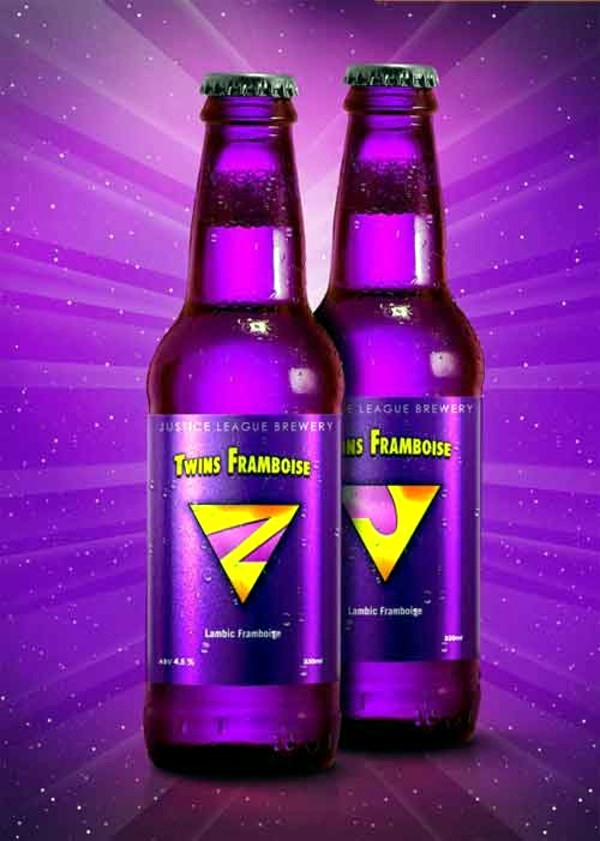 Cool beer bottle labels of Super Heroes