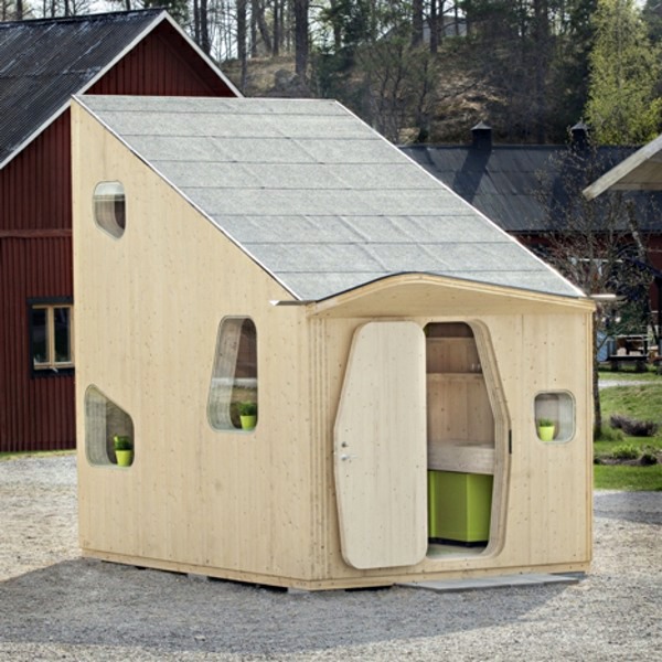 Small wooden house for students on 10 square meters