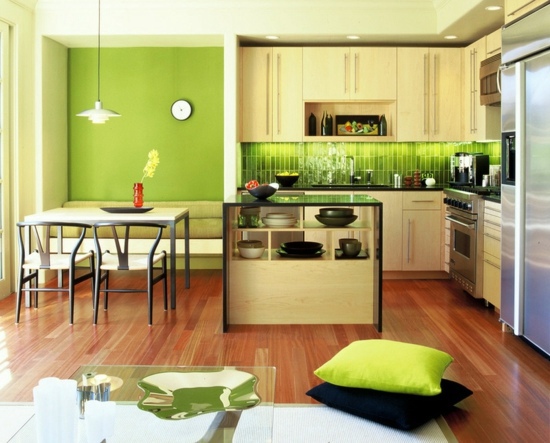 Colors for kitchen walls - 15 great backs in green shades Colors for kitchen walls - 15 great backs in green shades