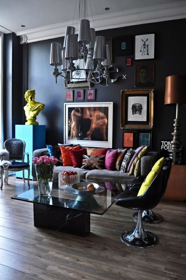 Living Room Colors - 22 Decorating Ideas with Black