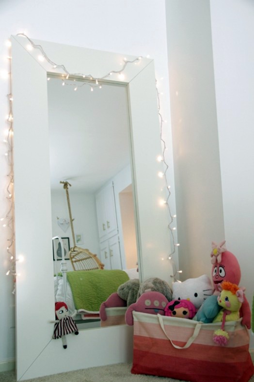 Magical bedroom in pastel colors for girls