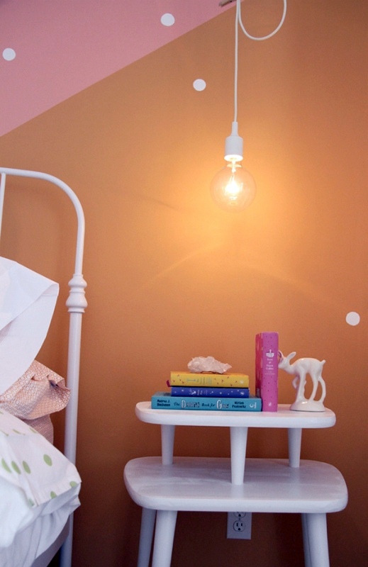 Magical bedroom in pastel colors for girls
