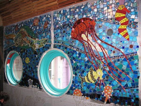 Use of mosaic tiles in the interior Use of mosaic tiles in the interior