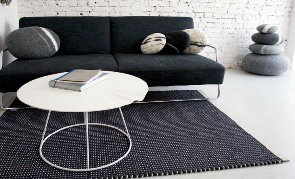 Coffee tables and stylish decoration in natural look - Felted Wool Stones