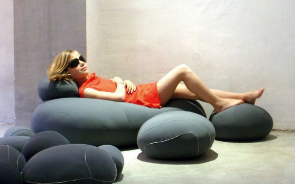 Coffee tables and stylish decoration in natural look - Felted Wool Stones