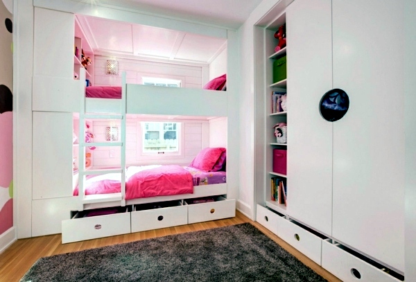 Great nursery decor with effective methods for space saving