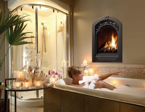 Badezimmer - 25 Bathroom designs with built-in fireplaces - romantic atmosphere Badezimmer - 25 Bathroom designs with built-in fireplaces - romantic atmosphere