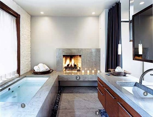 25 Bathroom designs with built-in fireplaces - romantic atmosphere 25 Bathroom designs with built-in fireplaces - romantic atmosphere
