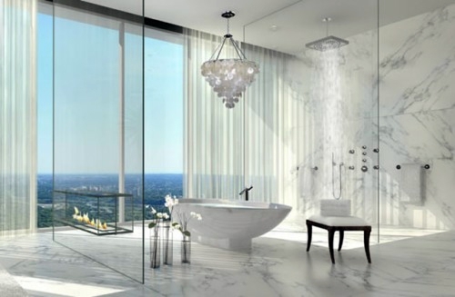 25 Bathroom designs with built-in fireplaces - romantic atmosphere