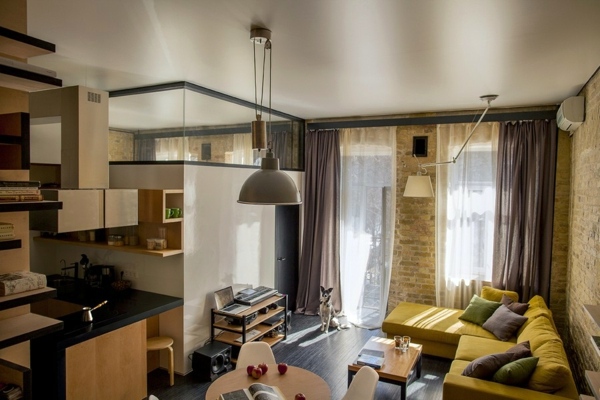 Creative apartment with flowing design - a fresh furnishing idea from Kiev