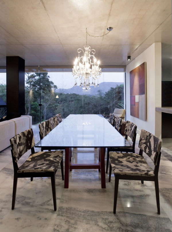 Bright youthful house in the rocky landscape in Brazil