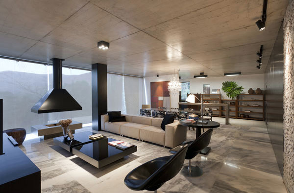 Bright youthful house in the rocky landscape in Brazil