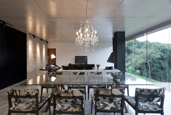 Bright youthful house in the rocky landscape in Brazil