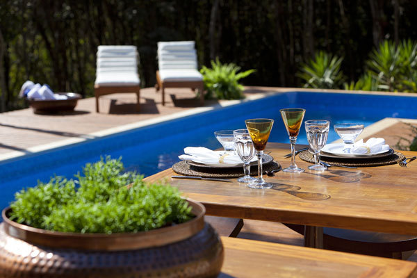 Bright youthful house in the rocky landscape in Brazil