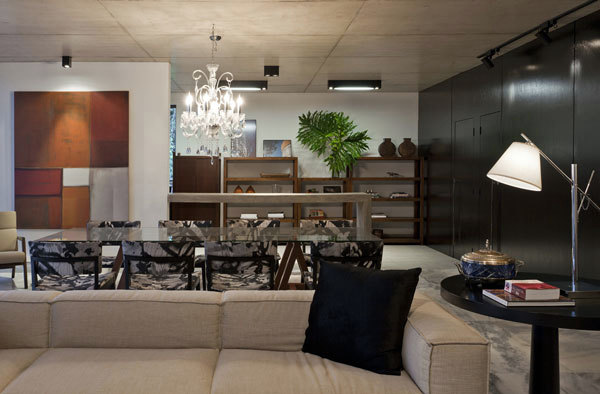 Bright youthful house in the rocky landscape in Brazil