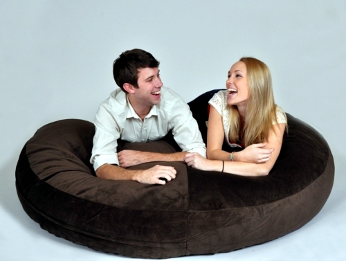 Large Round Beanbag - ergonomic design of Brookstone
