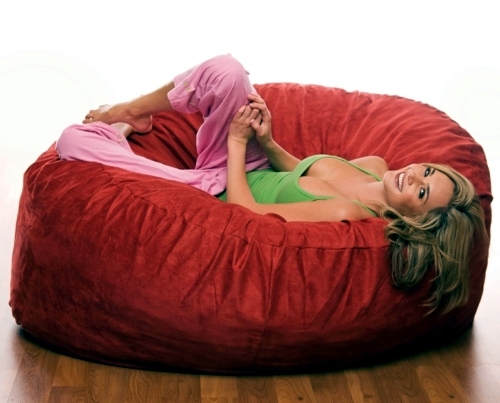 Large Round Beanbag - ergonomic design of Brookstone