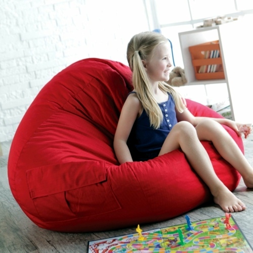 Large Round Beanbag - ergonomic design of Brookstone