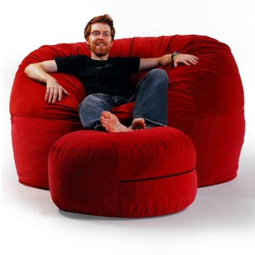 Large Round Beanbag - ergonomic design of Brookstone
