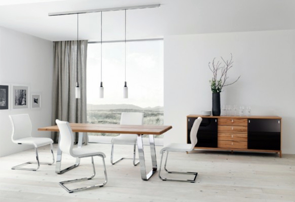 Modern furnishings in the dining room