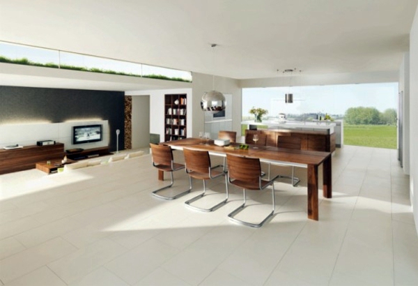 Modern furnishings in the dining room
