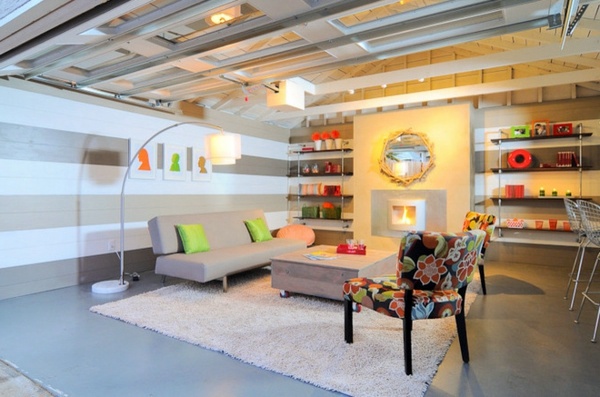 Garage Converted To Living Space Create Cozy Atmosphere