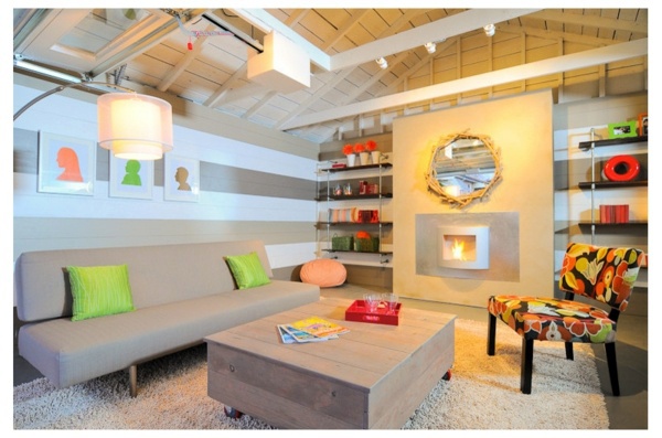 Garage converted to living space - create cozy atmosphere