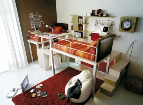 7 modern loft bed designs for boys of Timidey Spa