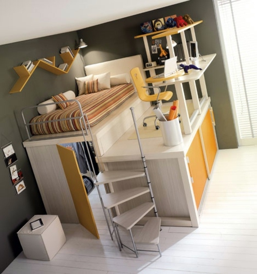7 modern loft bed designs for boys of Timidey Spa