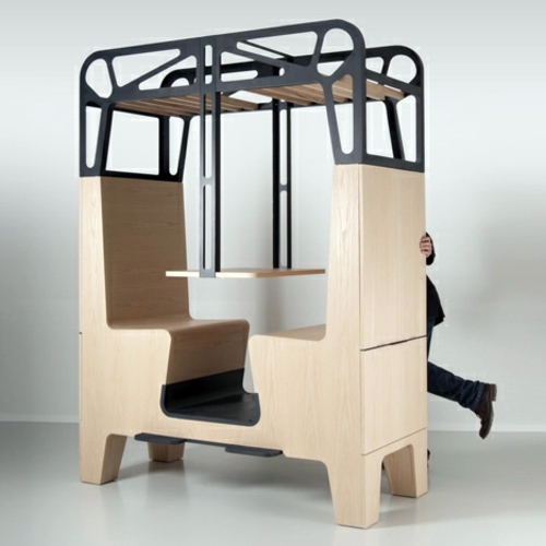 Wood dining - Stand Design Il Treno of Tjep - inspired by old train compartment