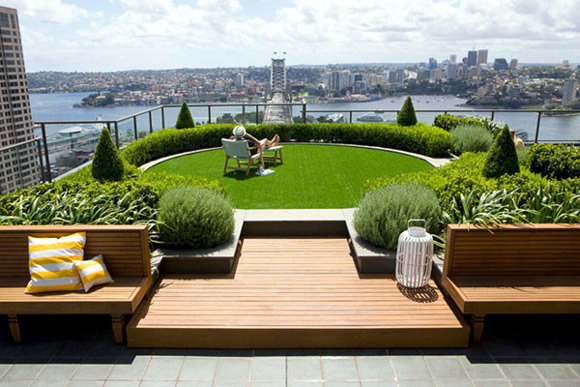 A garden on the roof terrace