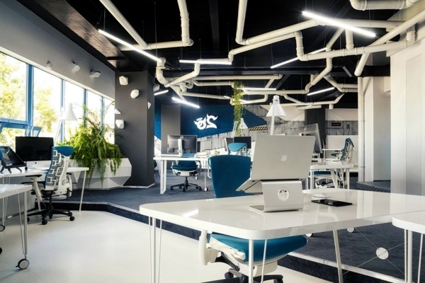 Attractive office set up like a space ship