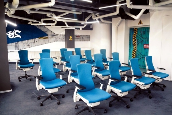 Attractive office set up like a space ship