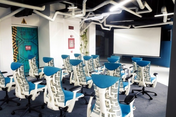 Attractive office set up like a space ship