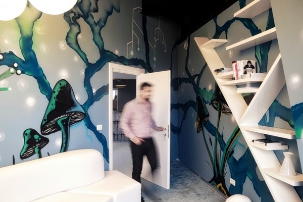 Attractive office set up like a space ship