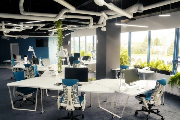 Attractive office set up like a space ship