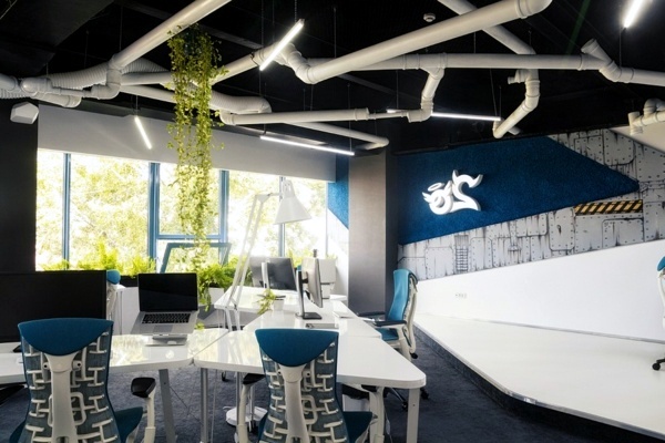 Attractive office set up like a space ship