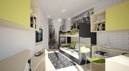 Monochrome, gray nursery design for siblings Monochrome, gray nursery design for siblings