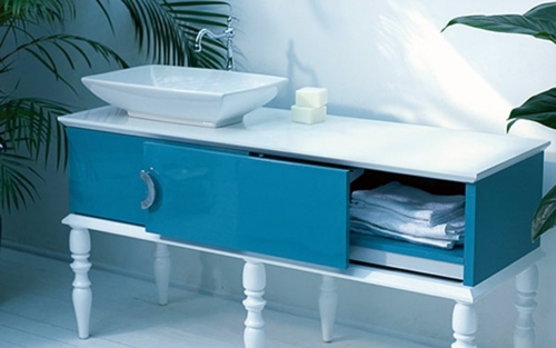 Designed Feminine blue bathroom furniture Ypsilon Designed Feminine blue bathroom furniture Ypsilon
